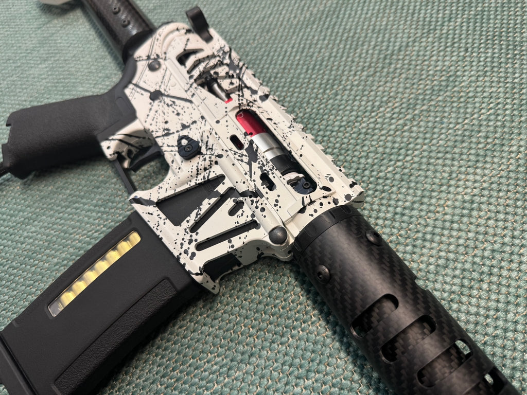 KA Tech MAC Polarstars F2 AR8 HPA M4 Carbon Type 4 Skeletonized Cerakote Splatter - KA Tech Airsoft - Polarstar F2