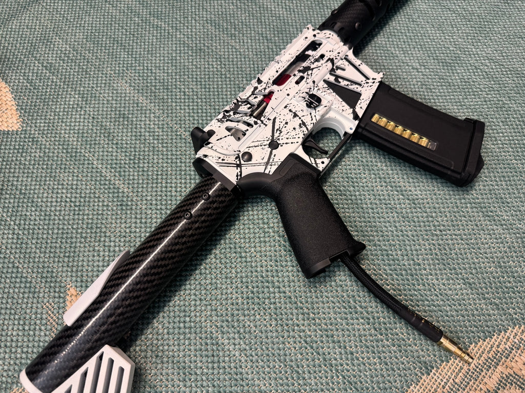 KA Tech MAC Polarstars F2 AR8 HPA M4 Carbon Type 4 Skeletonized Cerakote Splatter - KA Tech Airsoft - Polarstar F2