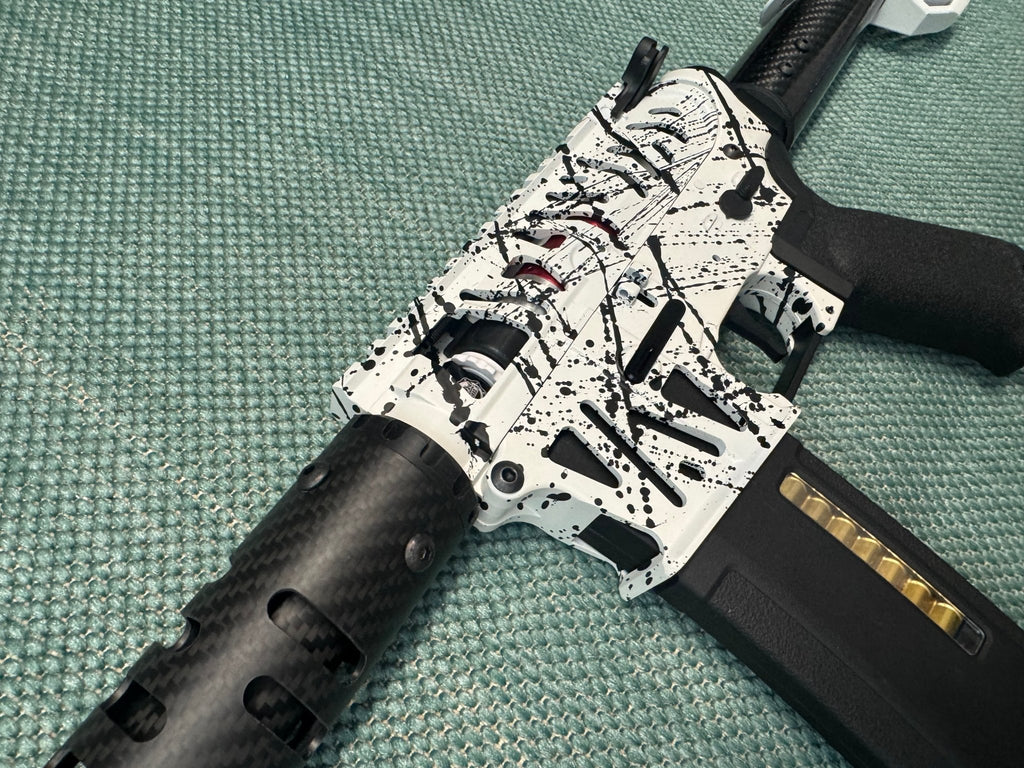 KA Tech MAC Polarstars F2 AR8 HPA M4 Carbon Type 4 Skeletonized Cerakote Splatter - KA Tech Airsoft - Polarstar F2
