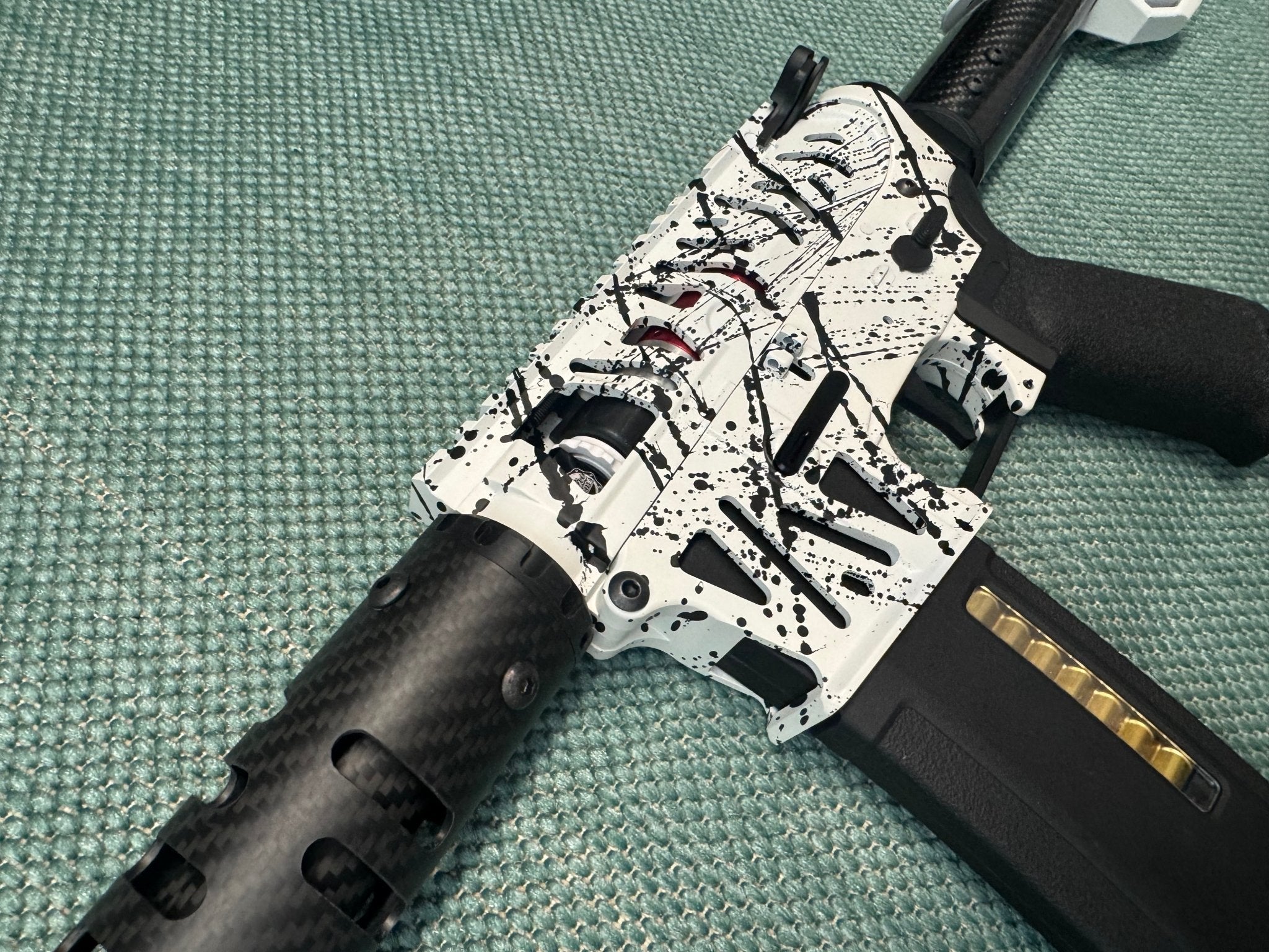 KA Tech MAC Polarstars F2 AR8 HPA M4 Carbon Type 4 Skeletonized Cerakote Splatter - KA Tech Airsoft - Polarstar F2