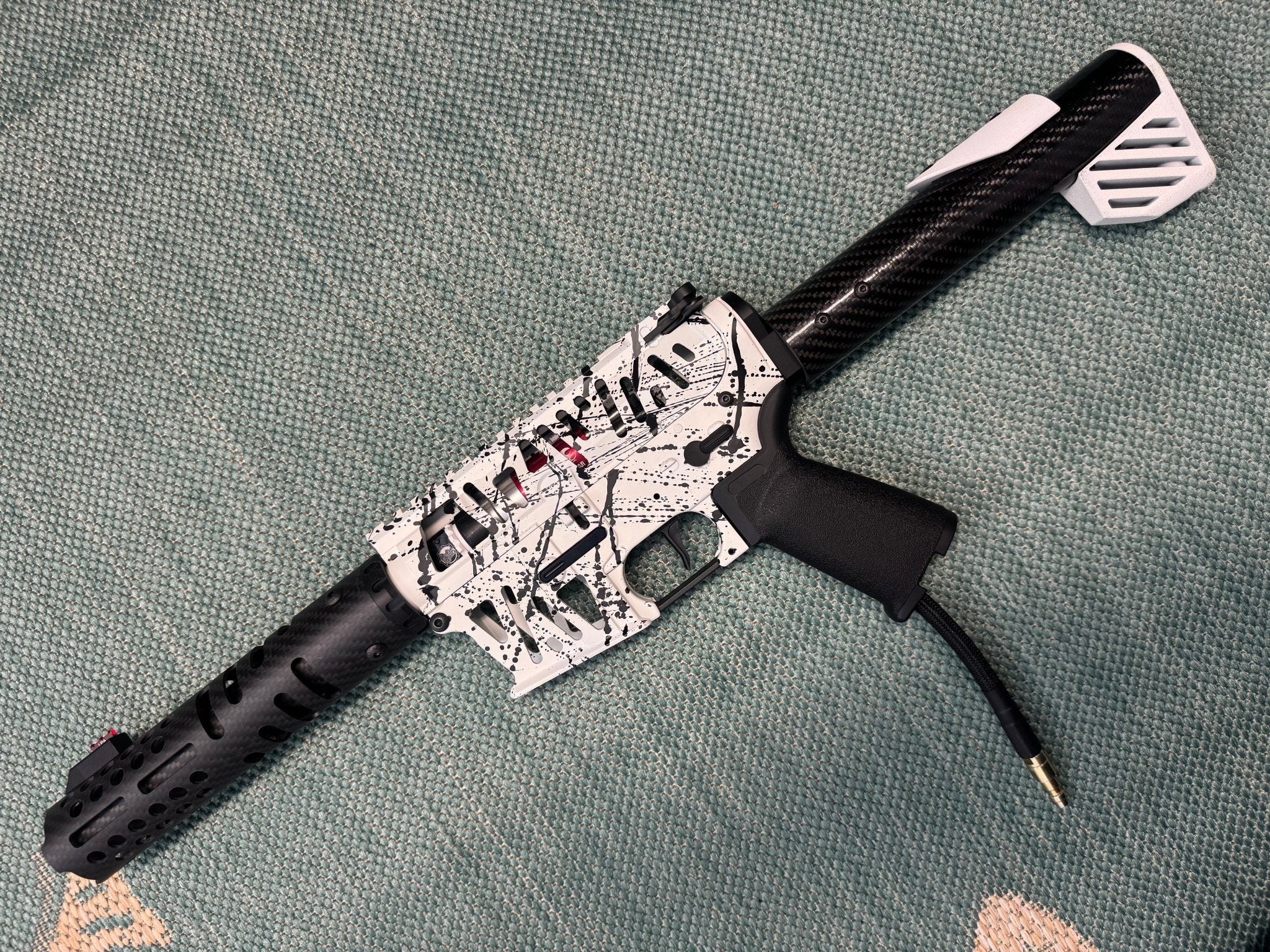 KA Tech MAC Polarstars F2 AR8 HPA M4 Carbon Type 4 Skeletonized Cerakote Splatter - KA Tech Airsoft - Polarstar F2