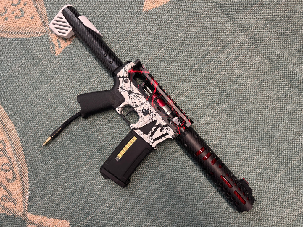 KA Tech MAC Polarstars F2 AR8 HPA M4 Carbon Type 4 Skeletonized Cerakote Splatter - KA Tech Airsoft - Polarstar F2