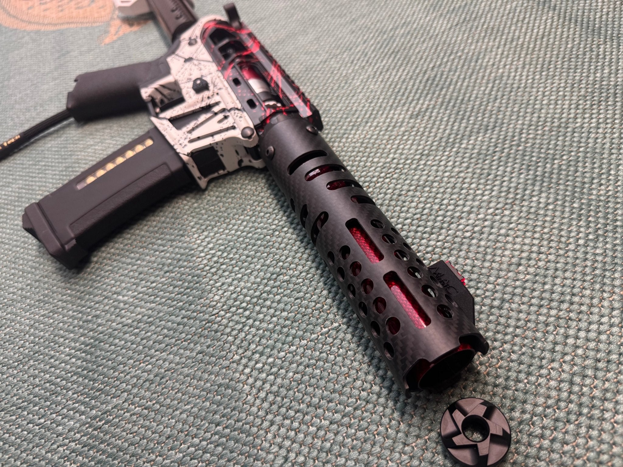 KA Tech MAC Polarstars F2 AR8 HPA M4 Carbon Type 4 Skeletonized Cerakote Splatter - KA Tech Airsoft - Polarstar F2
