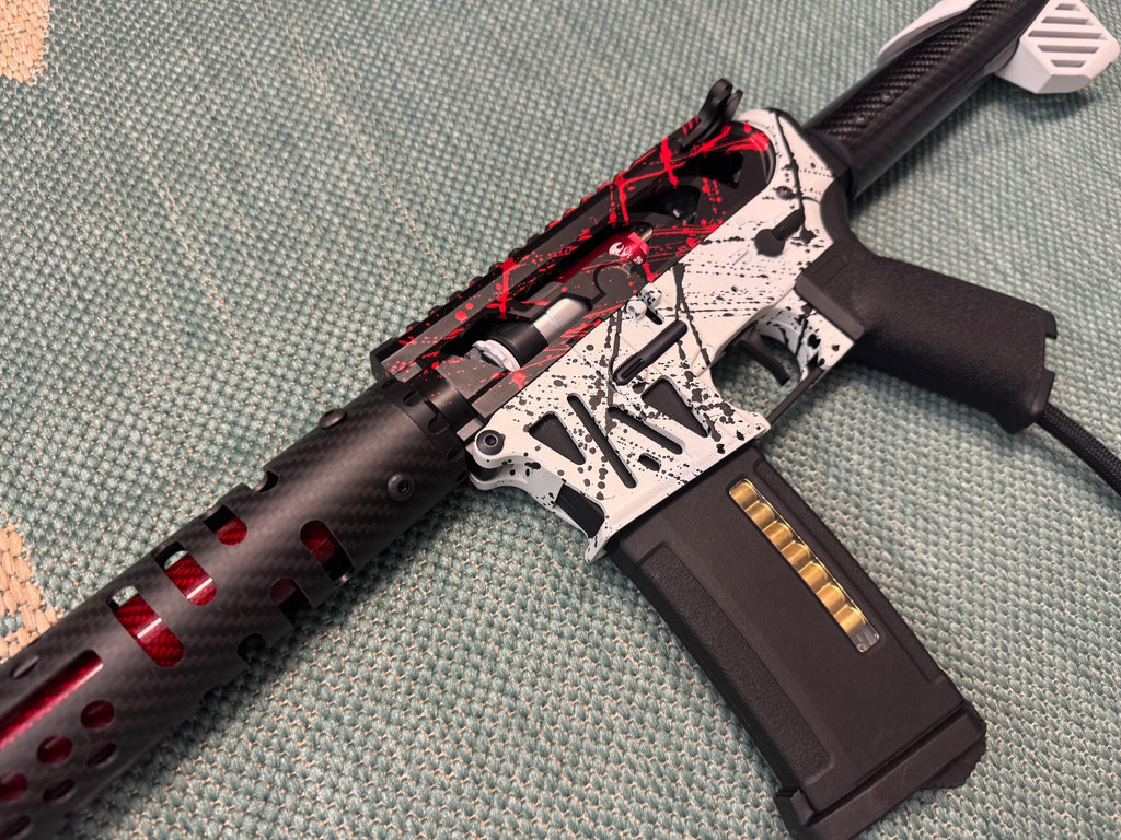 KA Tech MAC Polarstars F2 AR8 HPA M4 Carbon Type 4 Skeletonized Cerakote Splatter - KA Tech Airsoft - Polarstar F2
