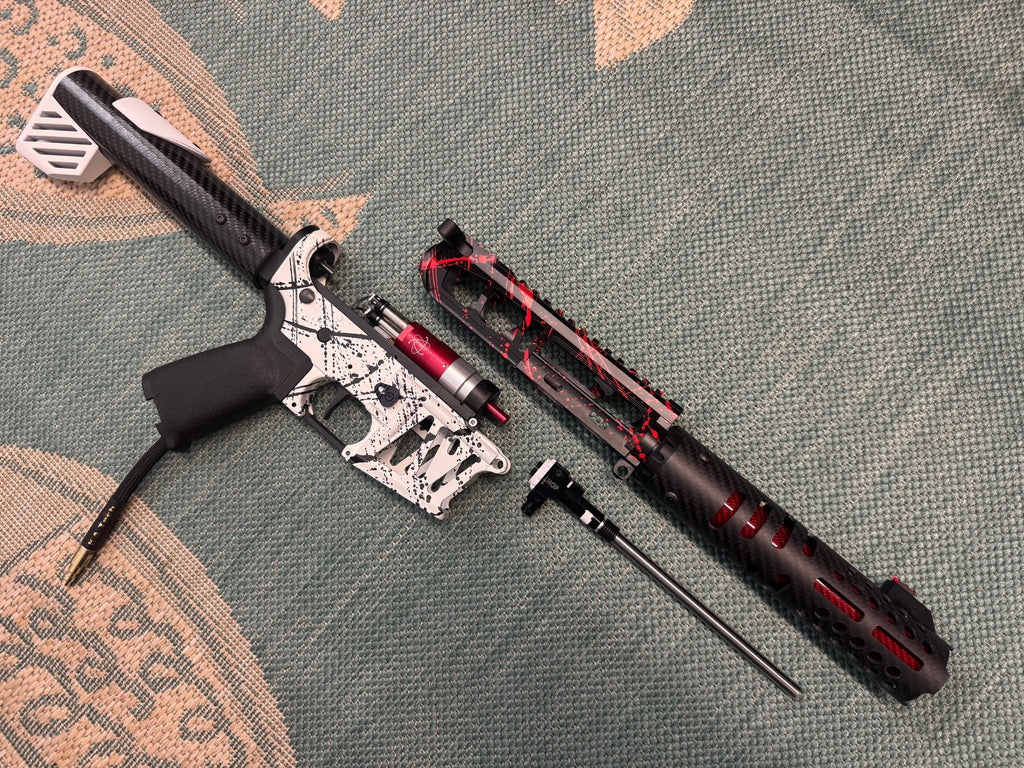 KA Tech MAC Polarstars F2 AR8 HPA M4 Carbon Type 4 Skeletonized Cerakote Splatter - KA Tech Airsoft - Polarstar F2