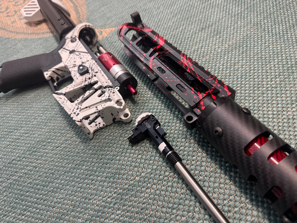 KA Tech MAC Polarstars F2 AR8 HPA M4 Carbon Type 4 Skeletonized Cerakote Splatter - KA Tech Airsoft - Polarstar F2