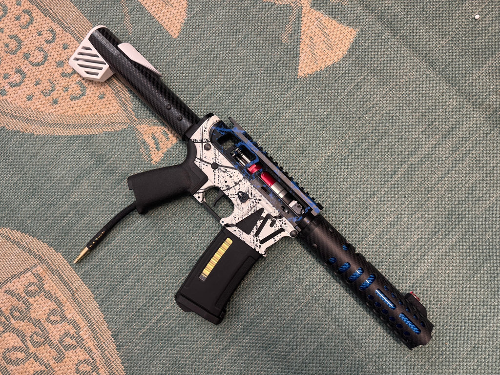 KA Tech MAC Polarstars F2 AR8 HPA M4 Carbon Type 4 Skeletonized Cerakote Splatter - KA Tech Airsoft - Polarstar F2