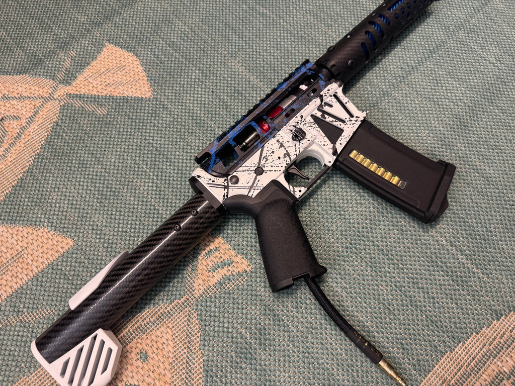KA Tech MAC Polarstars F2 AR8 HPA M4 Carbon Type 4 Skeletonized Cerakote Splatter - KA Tech Airsoft - Polarstar F2
