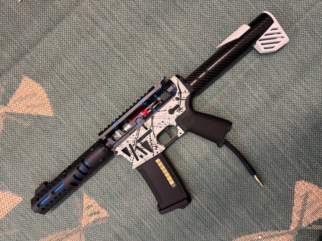 KA Tech MAC Polarstars F2 AR8 HPA M4 Carbon Type 4 Skeletonized Cerakote Splatter - KA Tech Airsoft - Polarstar F2