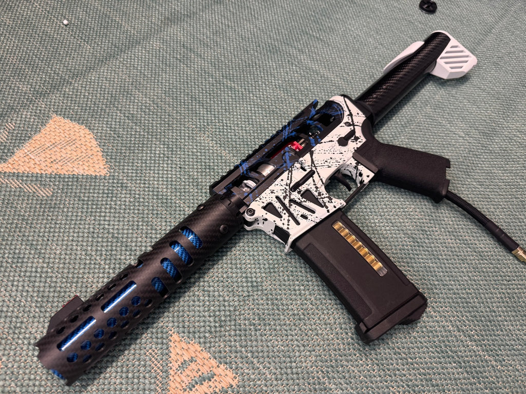 KA Tech MAC Polarstars F2 AR8 HPA M4 Carbon Type 4 Skeletonized Cerakote Splatter - KA Tech Airsoft - Polarstar F2