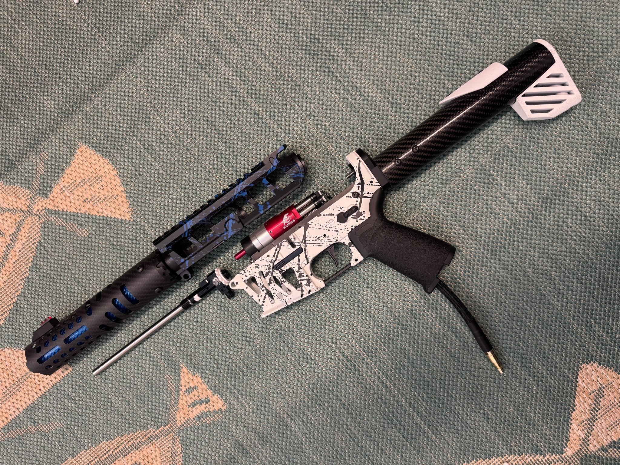 KA Tech MAC Polarstars F2 AR8 HPA M4 Carbon Type 4 Skeletonized Cerakote Splatter - KA Tech Airsoft - Polarstar F2
