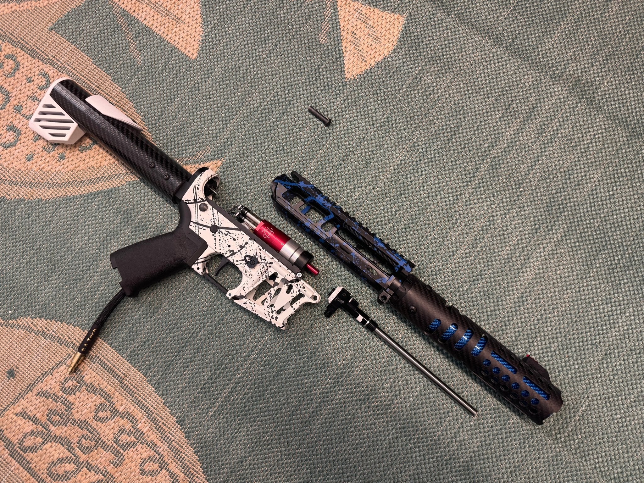 KA Tech MAC Polarstars F2 AR8 HPA M4 Carbon Type 4 Skeletonized Cerakote Splatter - KA Tech Airsoft - Polarstar F2