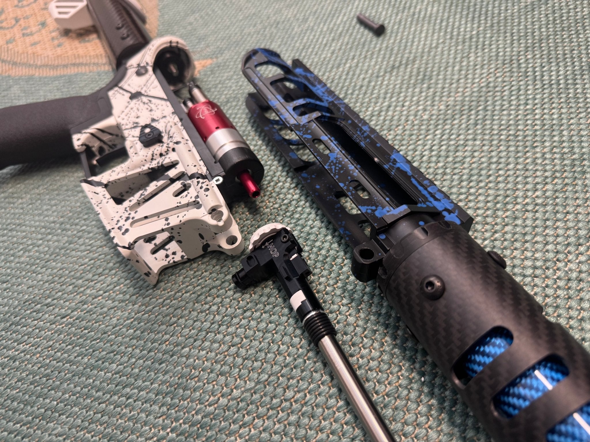KA Tech MAC Polarstars F2 AR8 HPA M4 Carbon Type 4 Skeletonized Cerakote Splatter - KA Tech Airsoft - Polarstar F2