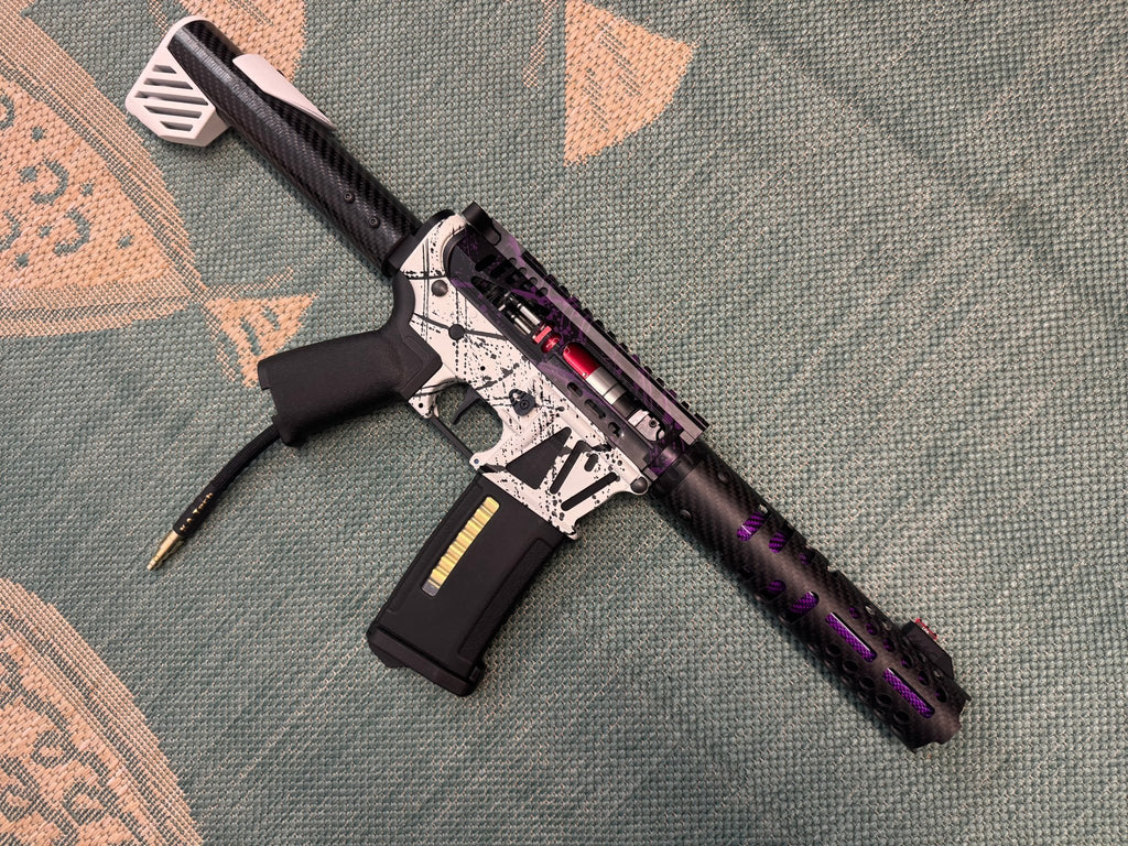 KA Tech MAC Polarstars F2 AR8 HPA M4 Carbon Type 4 Skeletonized Cerakote Splatter - KA Tech Airsoft - Polarstar F2