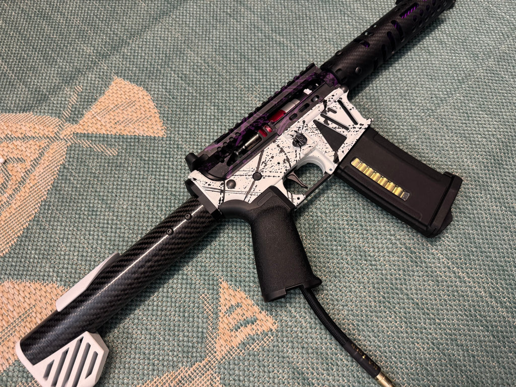 KA Tech MAC Polarstars F2 AR8 HPA M4 Carbon Type 4 Skeletonized Cerakote Splatter - KA Tech Airsoft - Polarstar F2