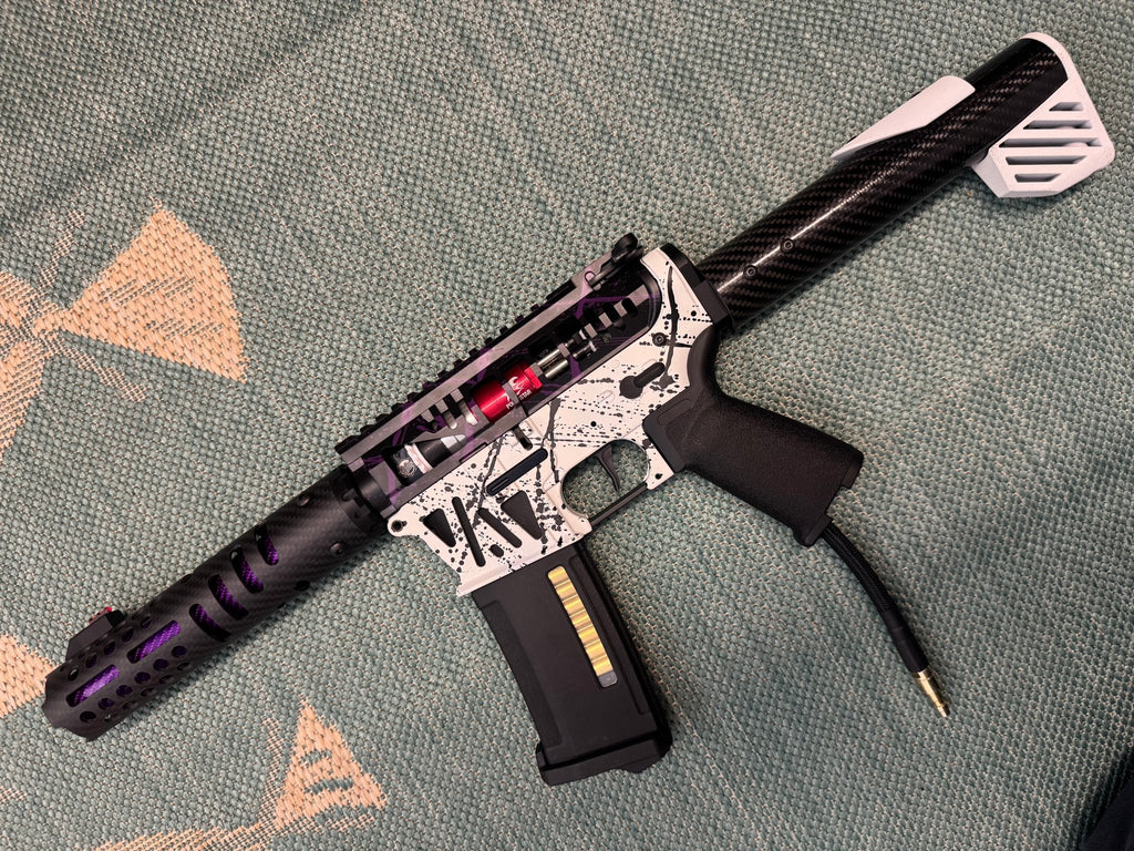 KA Tech MAC Polarstars F2 AR8 HPA M4 Carbon Type 4 Skeletonized Cerakote Splatter - KA Tech Airsoft - Polarstar F2