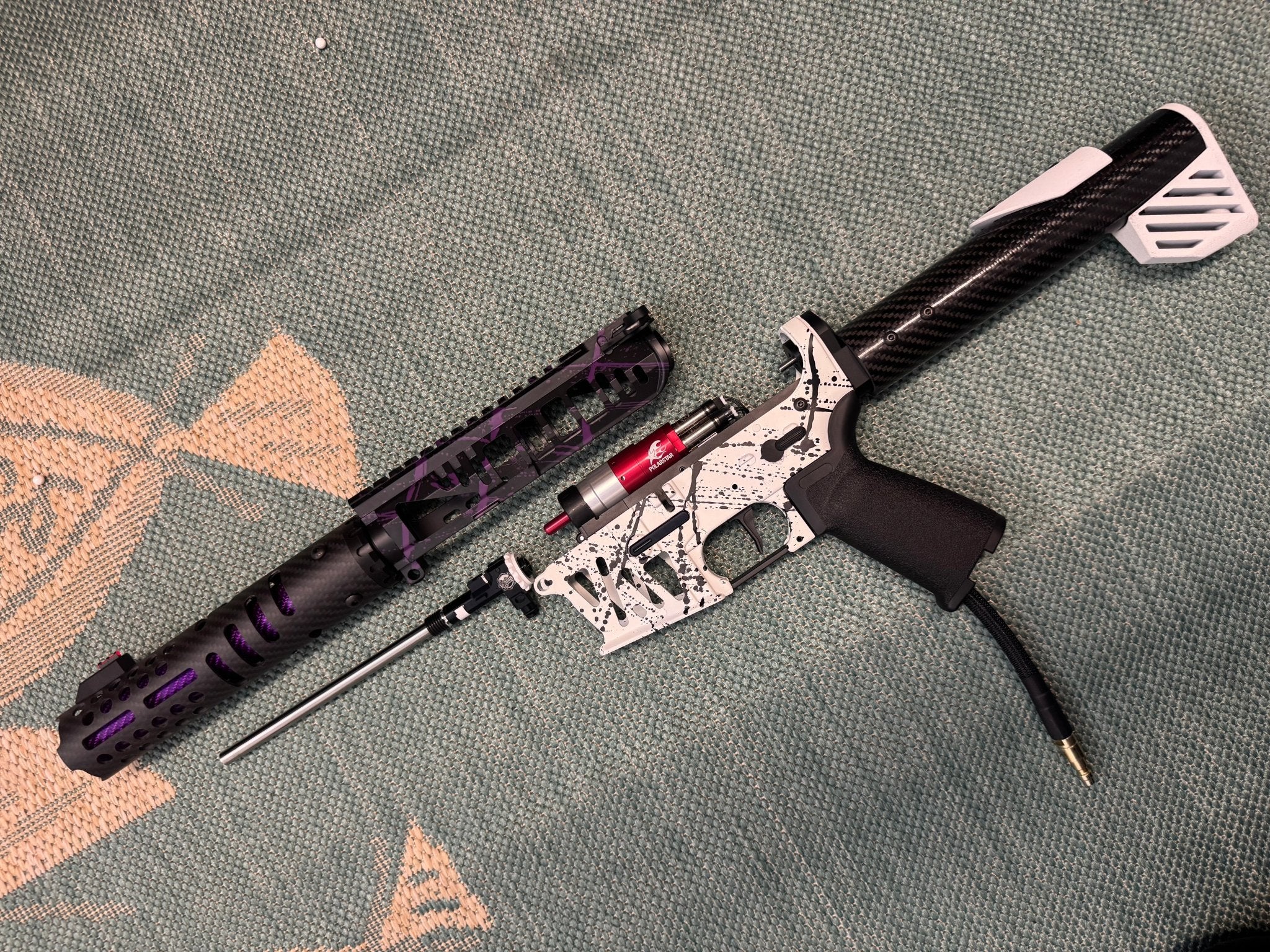 KA Tech MAC Polarstars F2 AR8 HPA M4 Carbon Type 4 Skeletonized Cerakote Splatter - KA Tech Airsoft - Polarstar F2