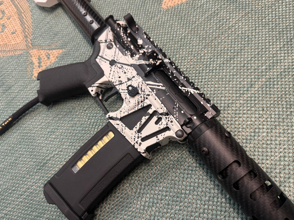KA Tech MAC Polarstars F2 AR8 HPA M4 Carbon Type 4 Skeletonized Cerakote Splatter - KA Tech Airsoft - Polarstar F2