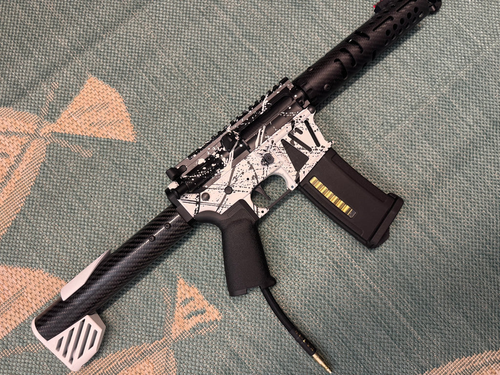 KA Tech MAC Polarstars F2 AR8 HPA M4 Carbon Type 4 Skeletonized Cerakote Splatter - KA Tech Airsoft - Polarstar F2
