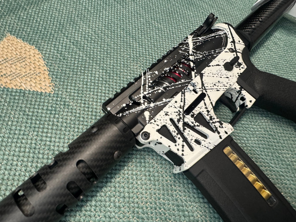 KA Tech MAC Polarstars F2 AR8 HPA M4 Carbon Type 4 Skeletonized Cerakote Splatter - KA Tech Airsoft - Polarstar F2