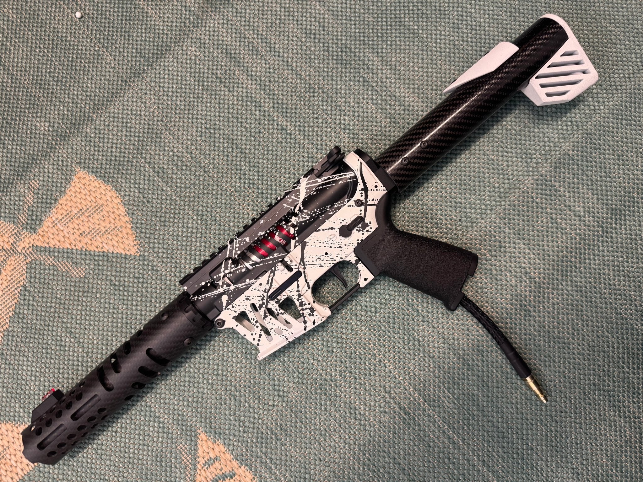 KA Tech MAC Polarstars F2 AR8 HPA M4 Carbon Type 4 Skeletonized Cerakote Splatter - KA Tech Airsoft - Polarstar F2