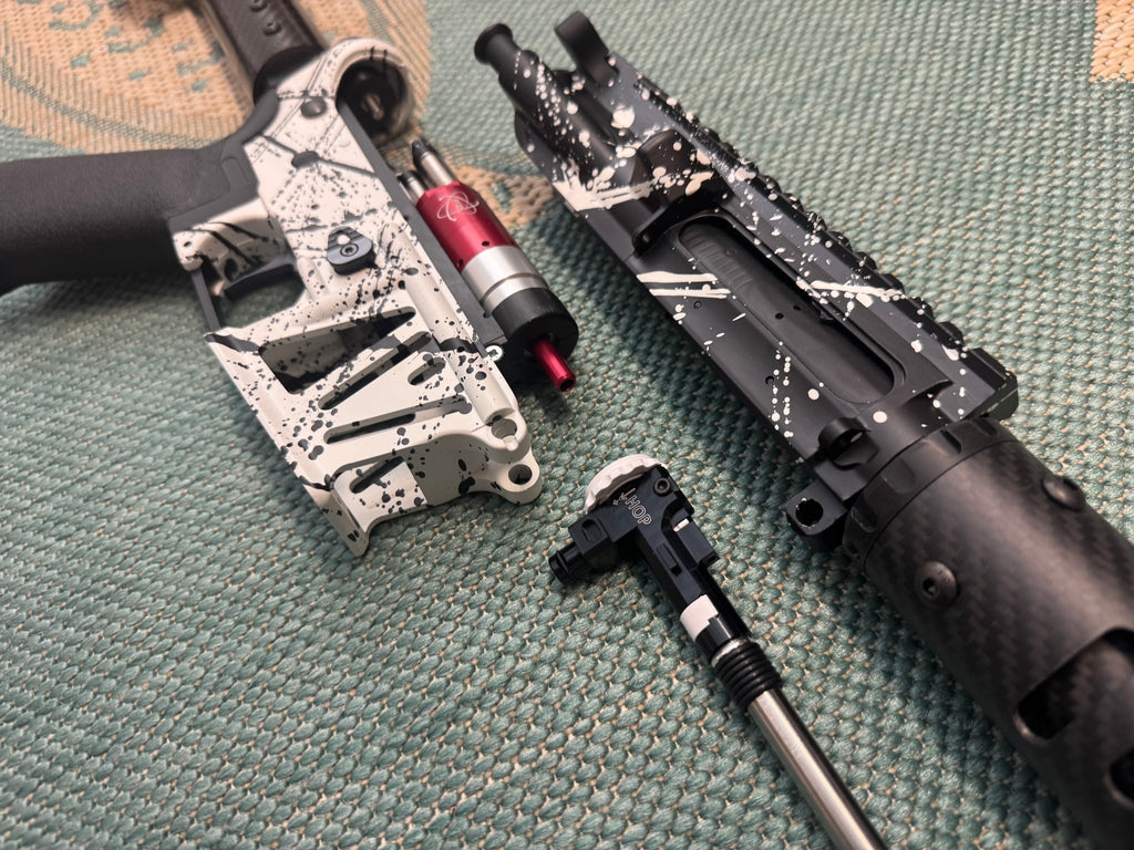 KA Tech MAC Polarstars F2 AR8 HPA M4 Carbon Type 4 Skeletonized Cerakote Splatter - KA Tech Airsoft - Polarstar F2