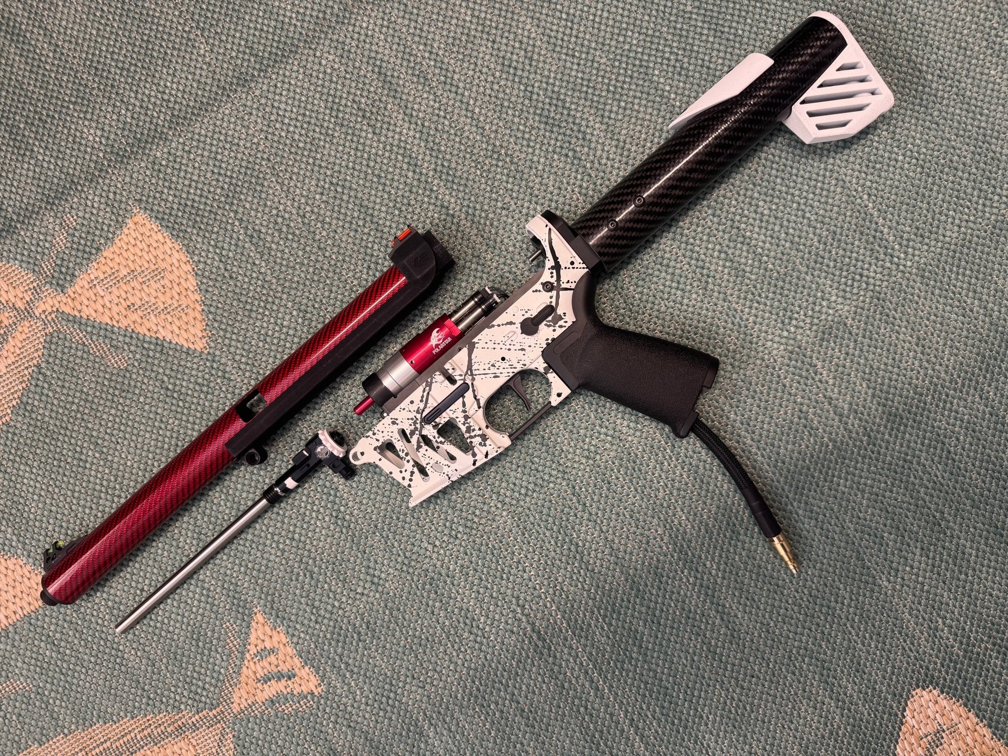 KA Tech MAC Polarstars F2 AR8 HPA M4 Carbon Type 4 Skeletonized Cerakote Splatter - KA Tech Airsoft - Polarstar F2