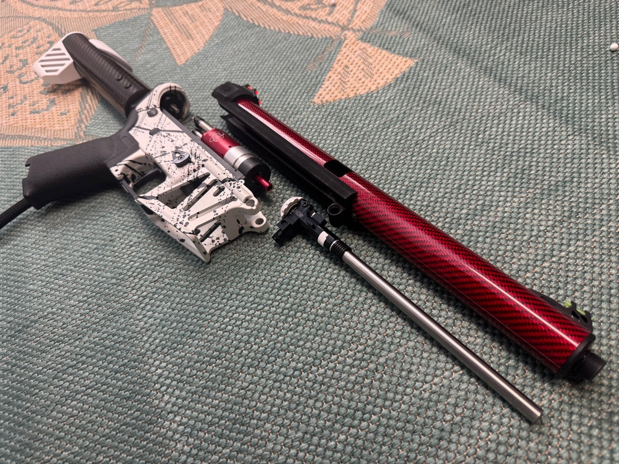 KA Tech MAC Polarstars F2 AR8 HPA M4 Carbon Type 4 Skeletonized Cerakote Splatter - KA Tech Airsoft - Polarstar F2