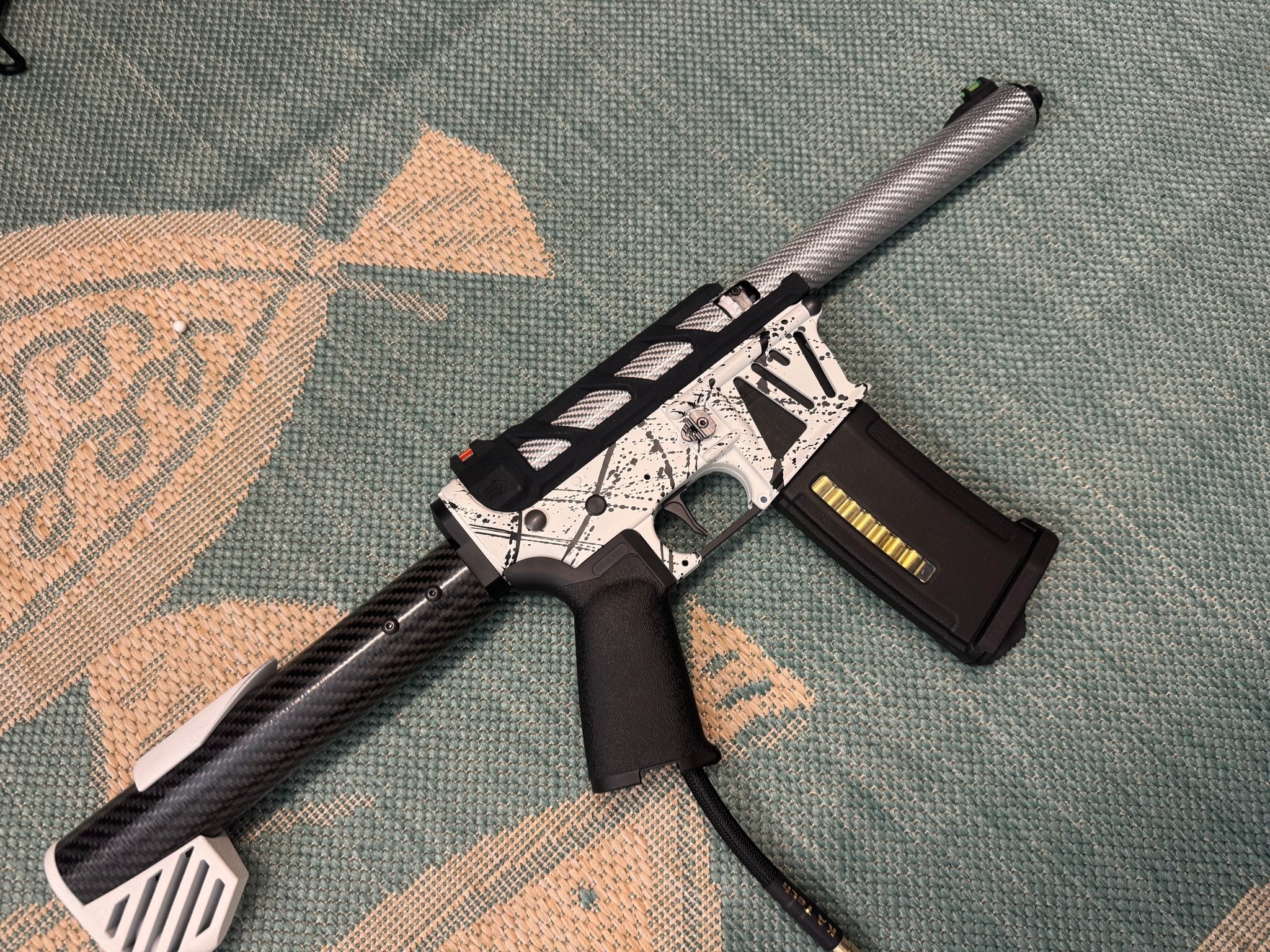 KA Tech MAC Polarstars F2 AR8 HPA M4 Carbon Type 4 Skeletonized Cerakote Splatter - KA Tech Airsoft - Polarstar F2