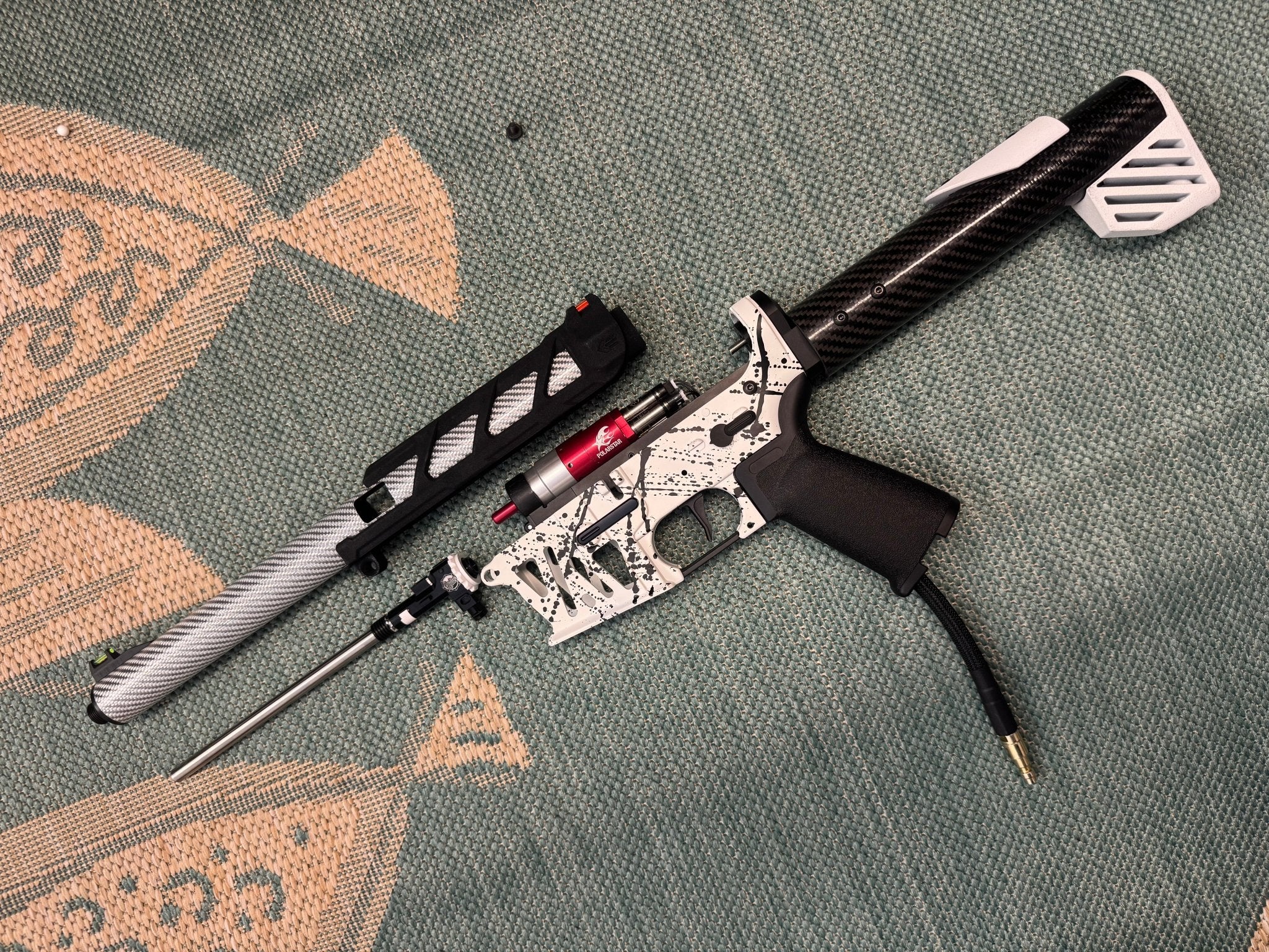 KA Tech MAC Polarstars F2 AR8 HPA M4 Carbon Type 4 Skeletonized Cerakote Splatter - KA Tech Airsoft - Polarstar F2