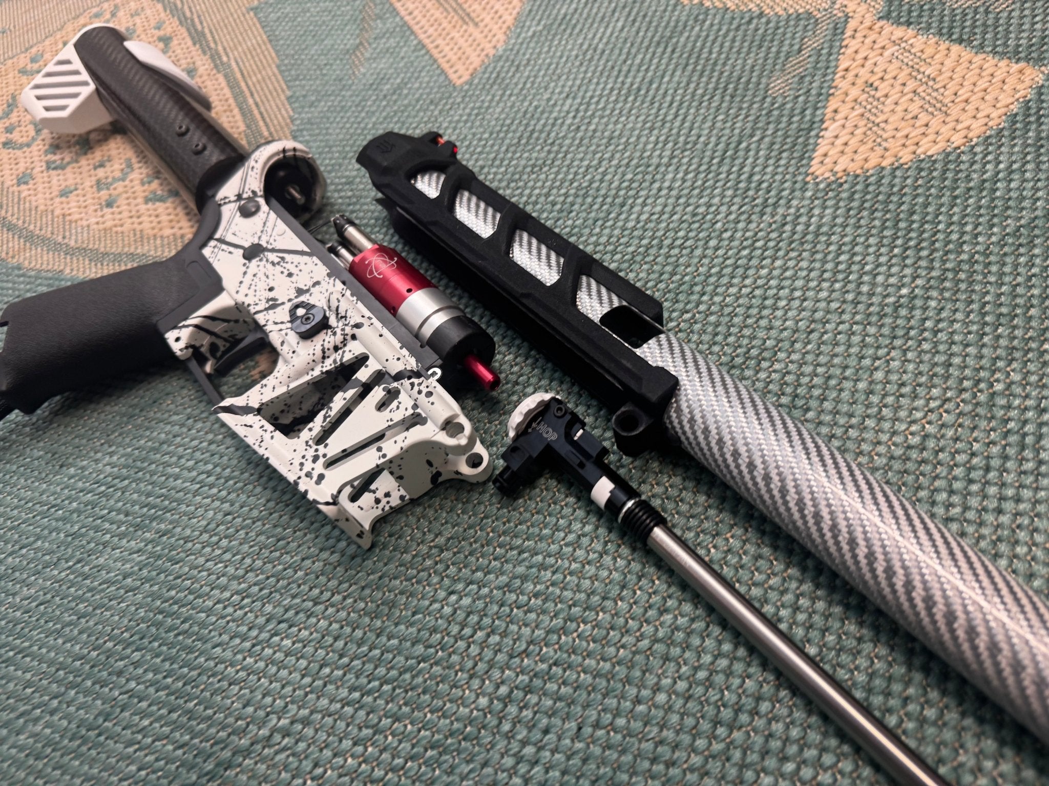 KA Tech MAC Polarstars F2 AR8 HPA M4 Carbon Type 4 Skeletonized Cerakote Splatter - KA Tech Airsoft - Polarstar F2
