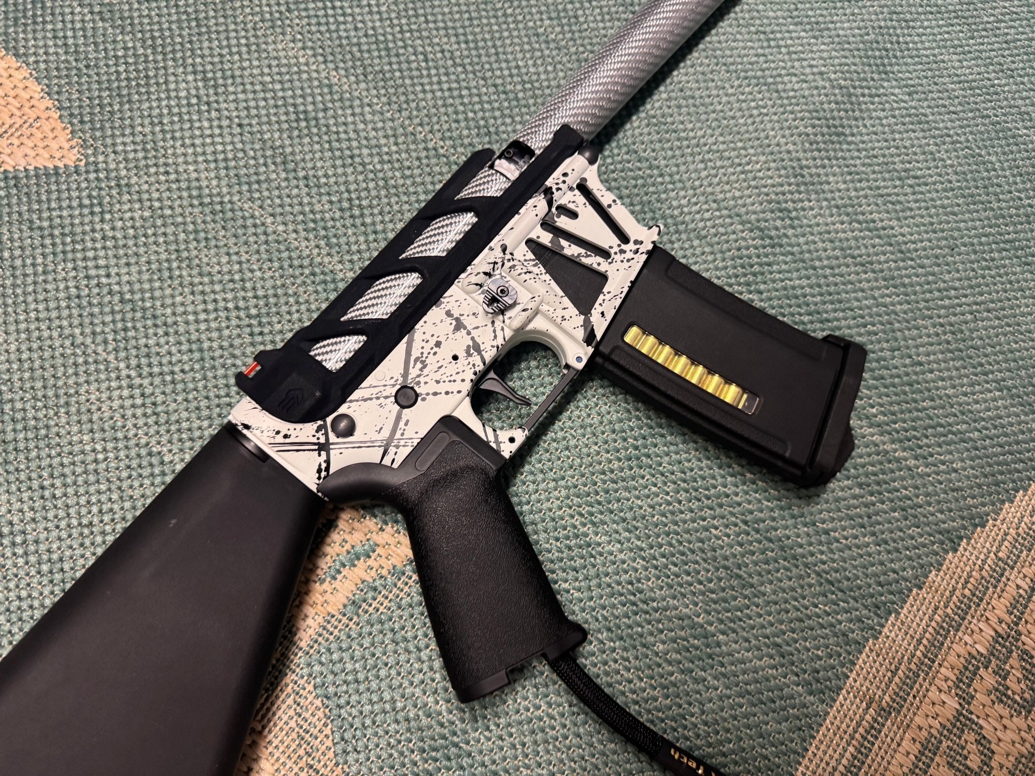 KA Tech MAC Airtac Polarstars F2 AR8 HPA M4 Stuby Type 4 Skeletonized Cerakote Splatter - KA Tech Airsoft - Polarstar F2