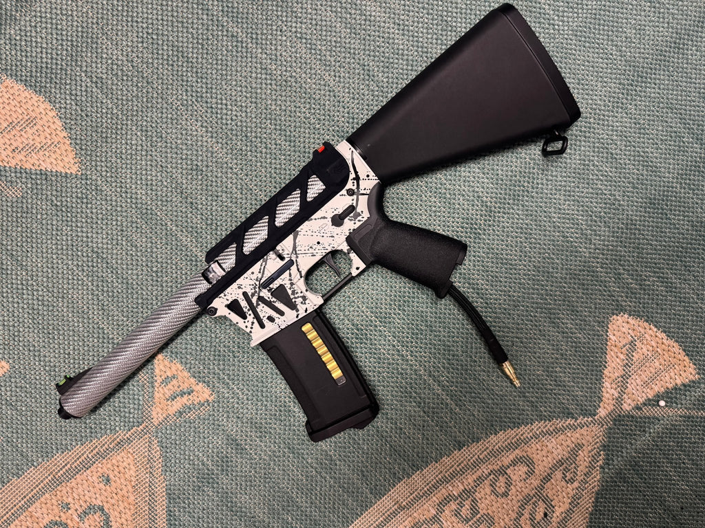 KA Tech MAC Airtac Polarstars F2 AR8 HPA M4 Stuby Type 4 Skeletonized Cerakote Splatter - KA Tech Airsoft - Polarstar F2