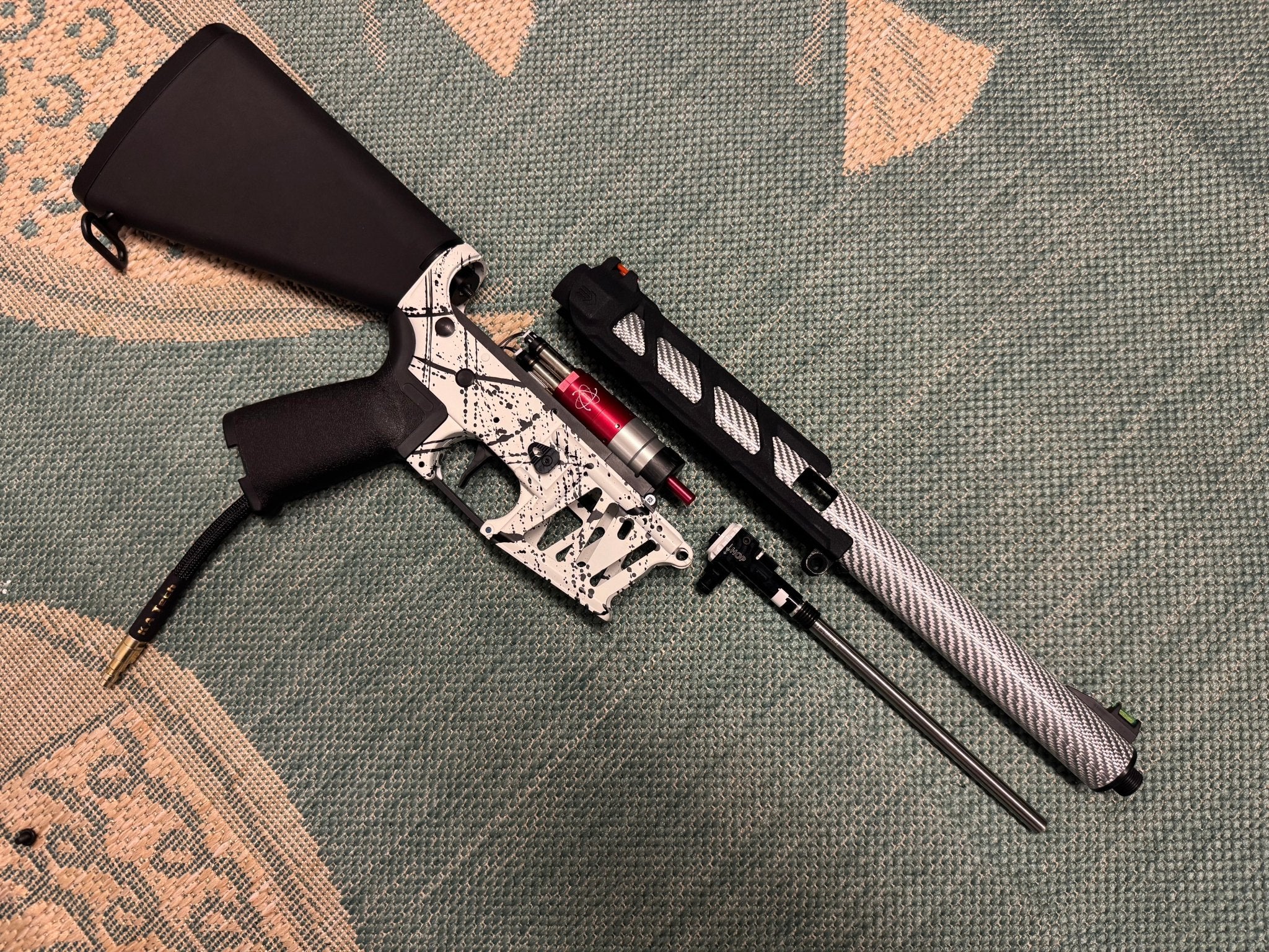 KA Tech MAC Airtac Polarstars F2 AR8 HPA M4 Stuby Type 4 Skeletonized Cerakote Splatter - KA Tech Airsoft - Polarstar F2