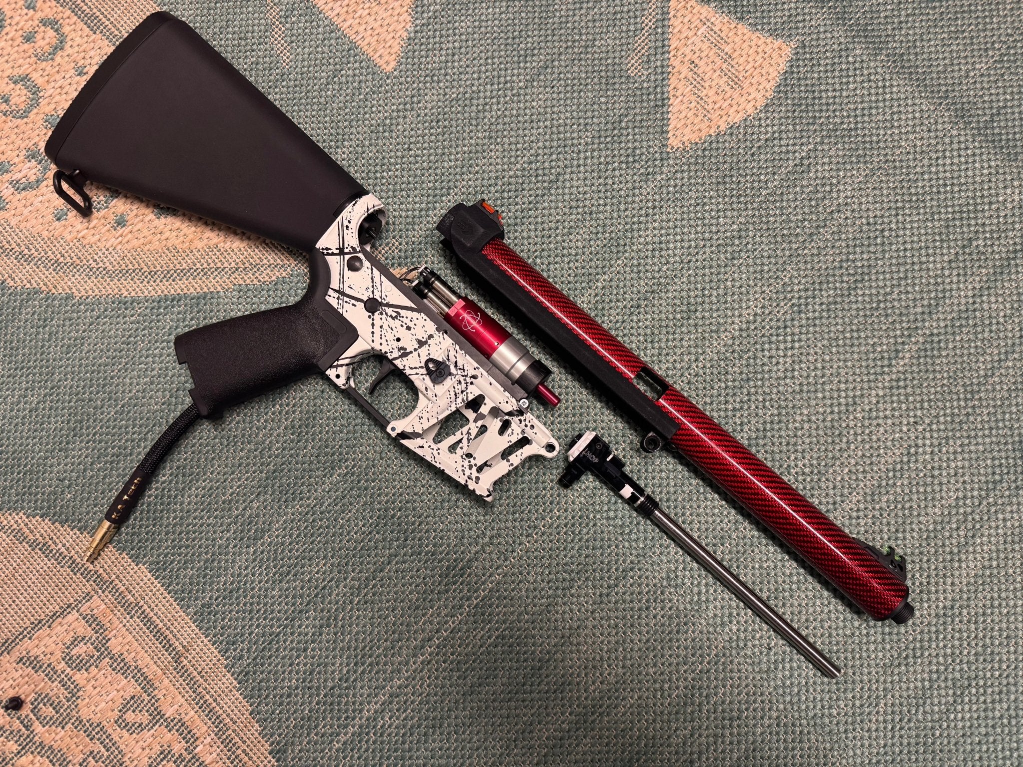 KA Tech MAC Airtac Polarstars F2 AR8 HPA M4 Stuby Type 4 Skeletonized Cerakote Splatter - KA Tech Airsoft - Polarstar F2