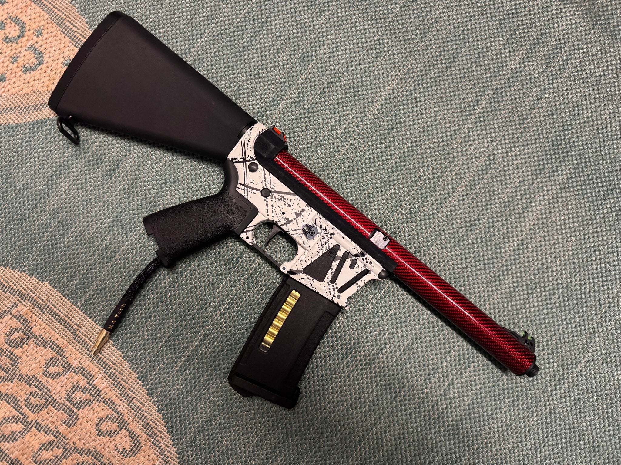 KA Tech MAC Airtac Polarstars F2 AR8 HPA M4 Stuby Type 4 Skeletonized Cerakote Splatter - KA Tech Airsoft - Polarstar F2