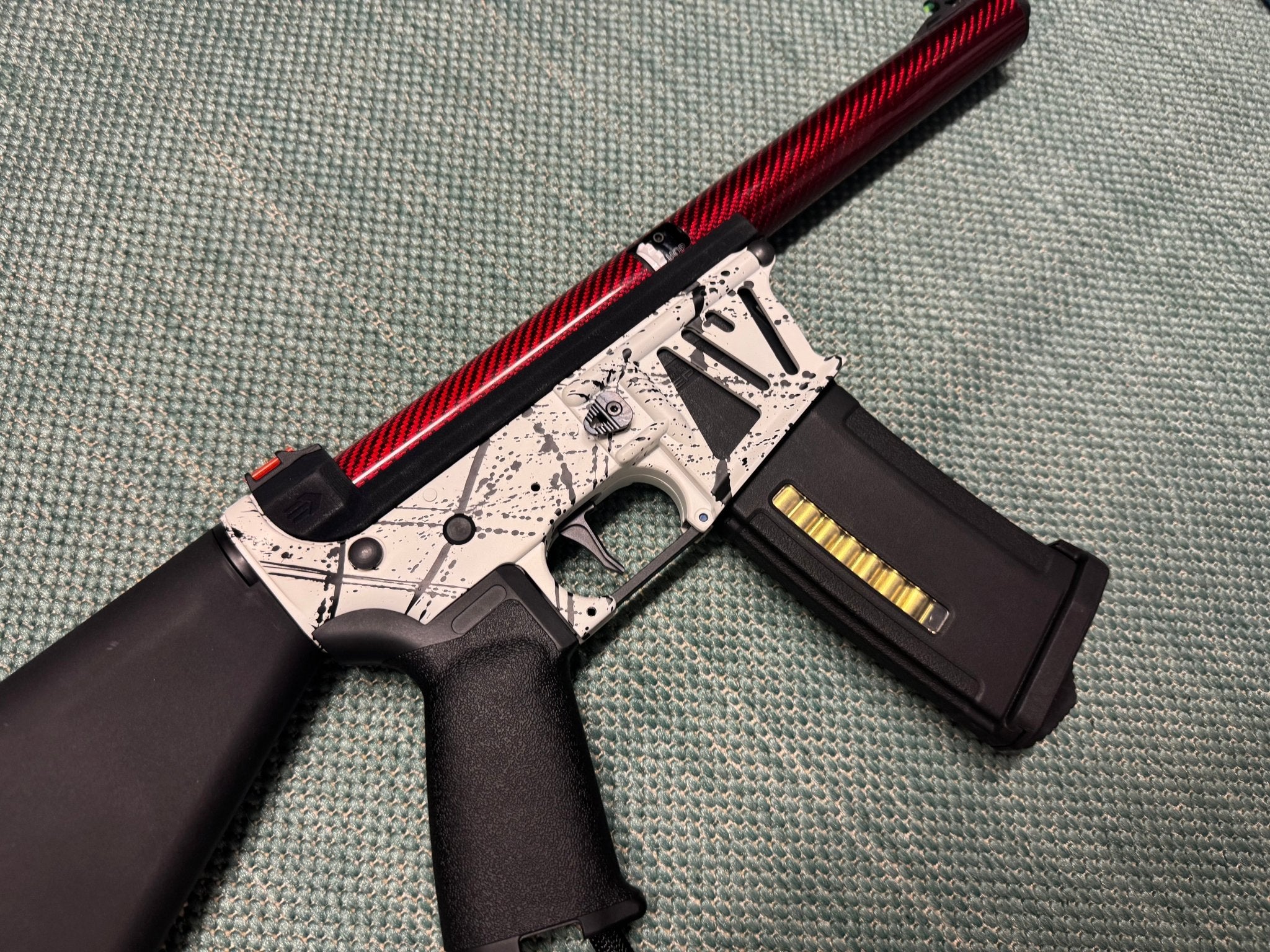 KA Tech MAC Airtac Polarstars F2 AR8 HPA M4 Stuby Type 4 Skeletonized Cerakote Splatter - KA Tech Airsoft - Polarstar F2