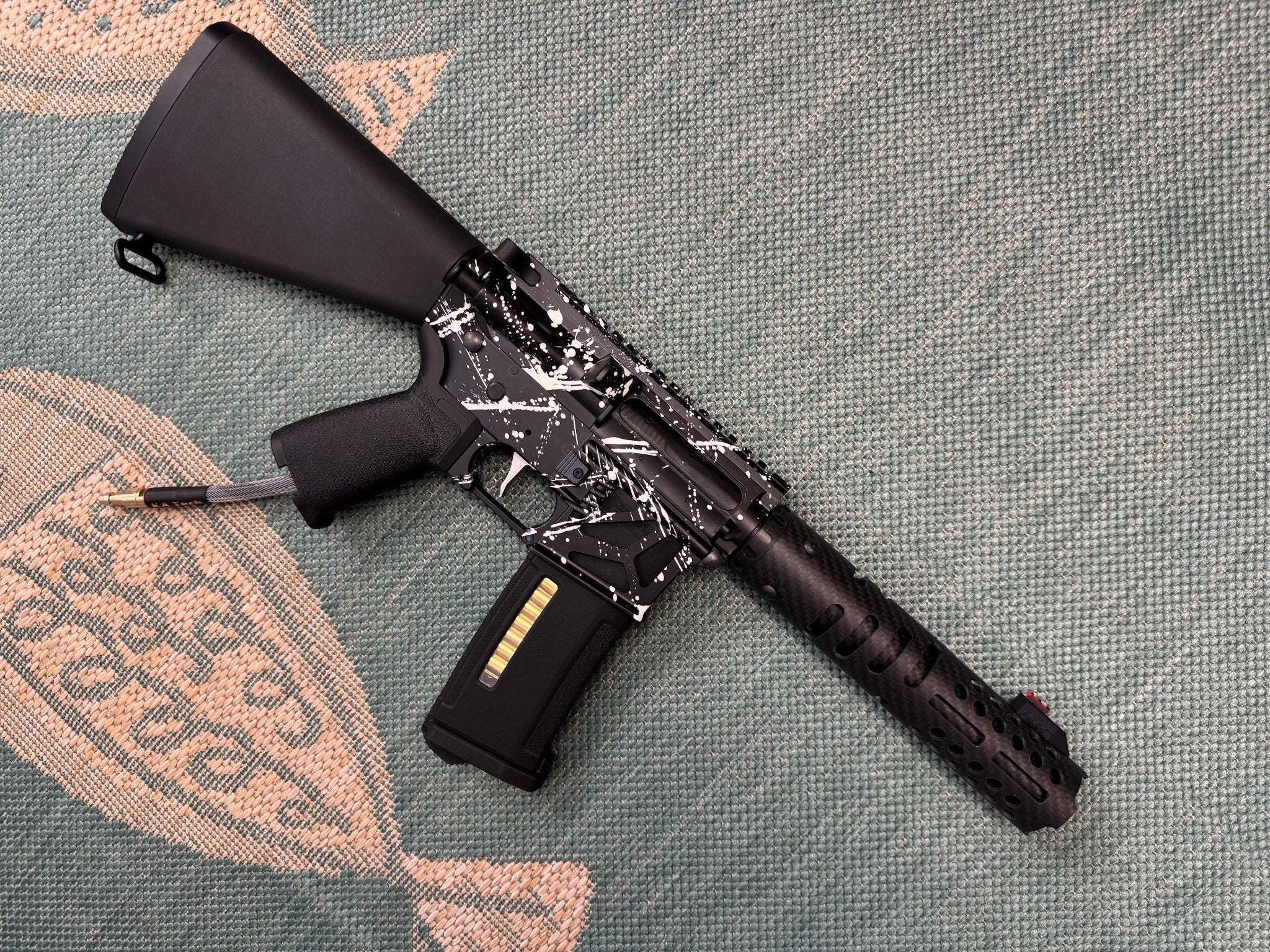 KA Tech MAC Airtac Polarstars F2 AR8 HPA M4 Stuby Type 1 Skeletonized Cerakote Splatter - KA Tech Airsoft - Polarstar F2