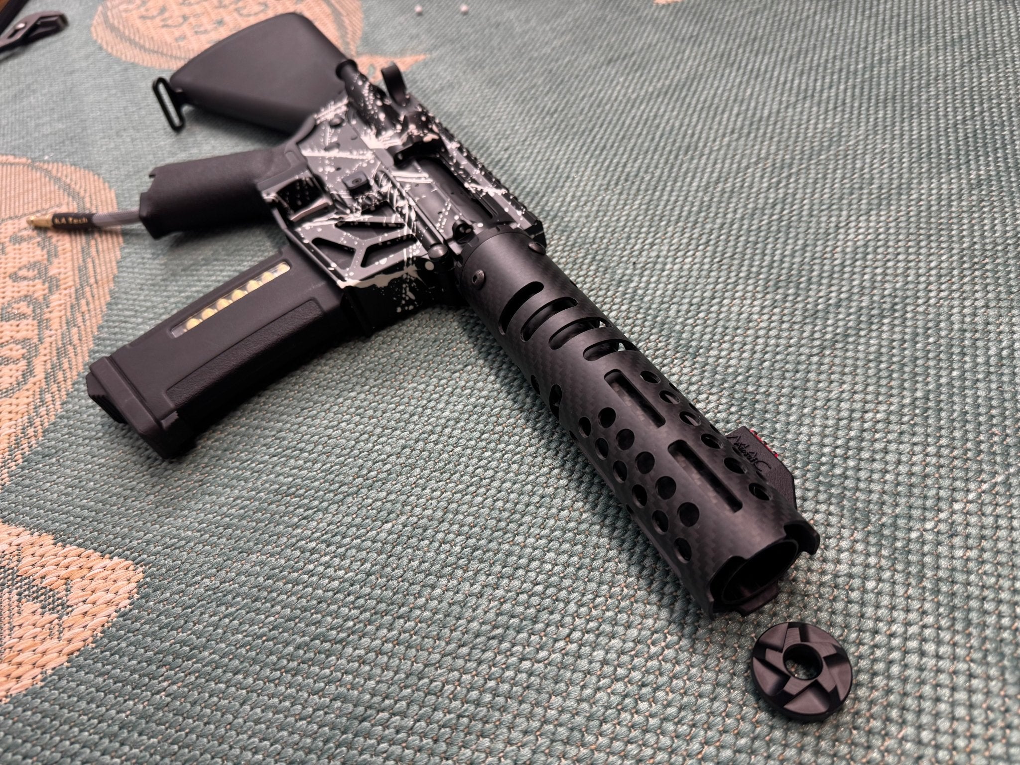 KA Tech MAC Airtac Polarstars F2 AR8 HPA M4 Stuby Type 1 Skeletonized Cerakote Splatter - KA Tech Airsoft - Polarstar F2
