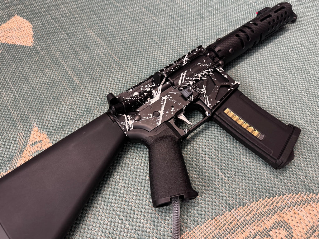 KA Tech MAC Airtac Polarstars F2 AR8 HPA M4 Stuby Type 1 Skeletonized Cerakote Splatter - KA Tech Airsoft - Polarstar F2