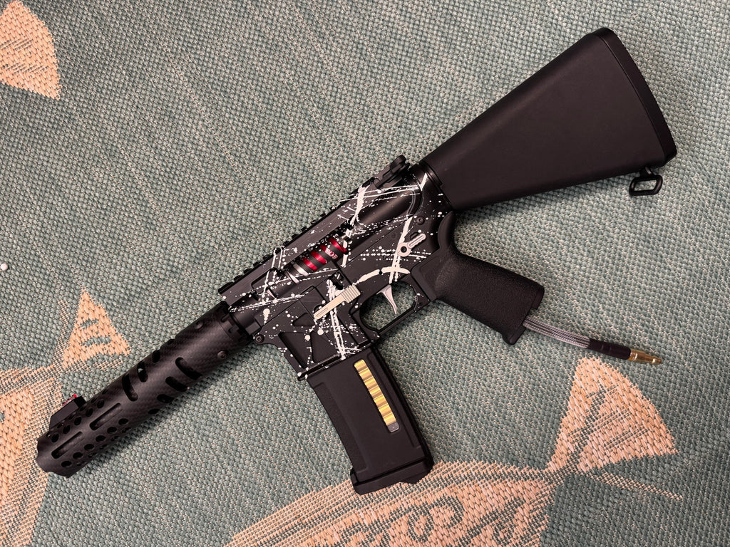 KA Tech MAC Airtac Polarstars F2 AR8 HPA M4 Stuby Type 1 Skeletonized Cerakote Splatter - KA Tech Airsoft - Polarstar F2
