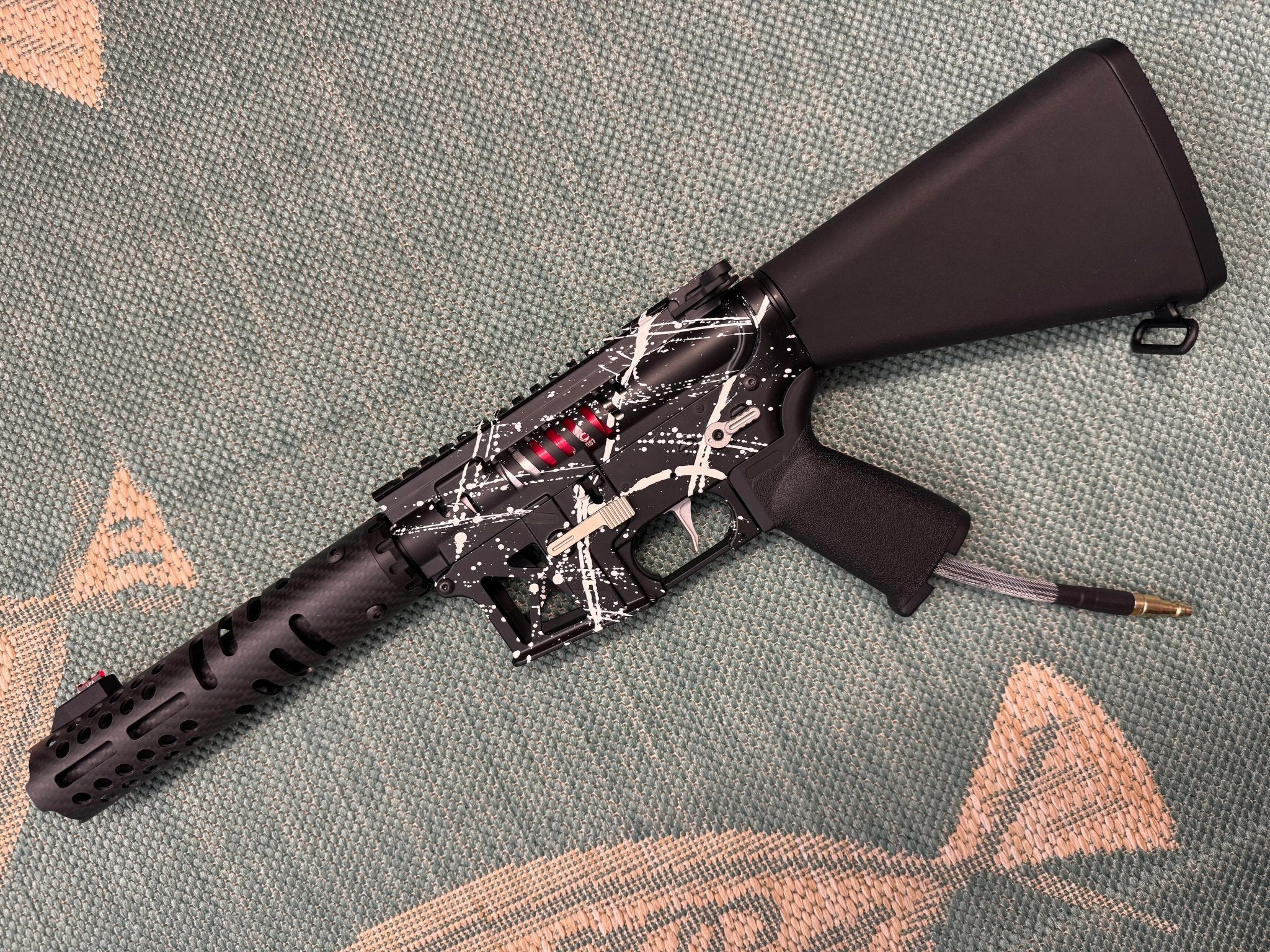 KA Tech MAC Airtac Polarstars F2 AR8 HPA M4 Stuby Type 1 Skeletonized Cerakote Splatter - KA Tech Airsoft - Polarstar F2