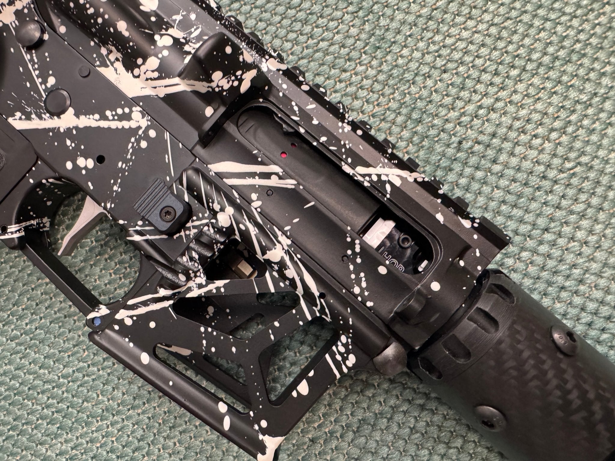 KA Tech MAC Airtac Polarstars F2 AR8 HPA M4 Stuby Type 1 Skeletonized Cerakote Splatter - KA Tech Airsoft - Polarstar F2