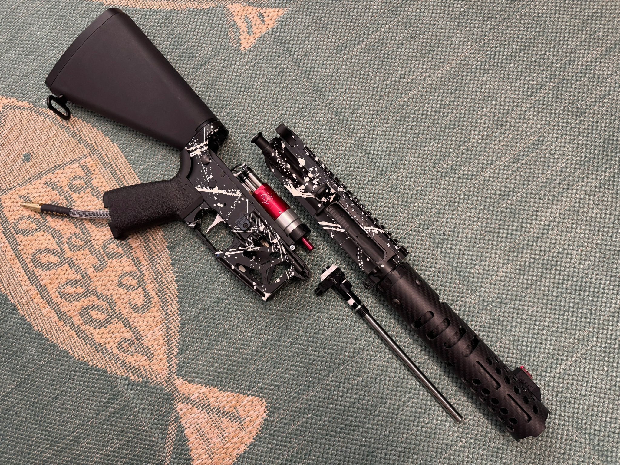 KA Tech MAC Airtac Polarstars F2 AR8 HPA M4 Stuby Type 1 Skeletonized Cerakote Splatter - KA Tech Airsoft - Polarstar F2