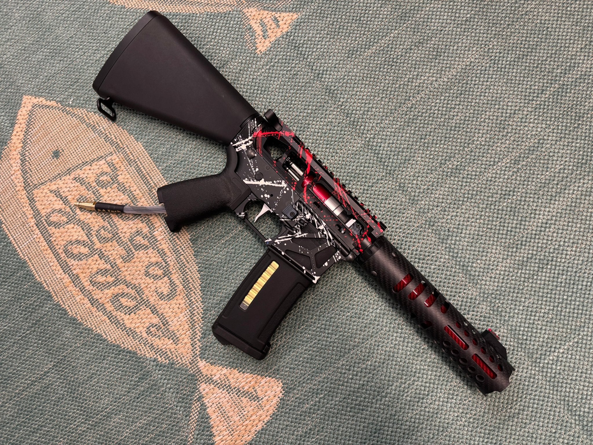 KA Tech MAC Airtac Polarstars F2 AR8 HPA M4 Stuby Type 1 Skeletonized Cerakote Splatter - KA Tech Airsoft - Polarstar F2