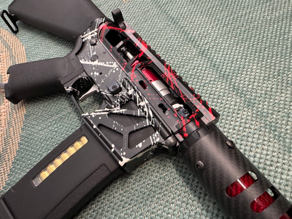 KA Tech MAC Airtac Polarstars F2 AR8 HPA M4 Stuby Type 1 Skeletonized Cerakote Splatter - KA Tech Airsoft - Polarstar F2