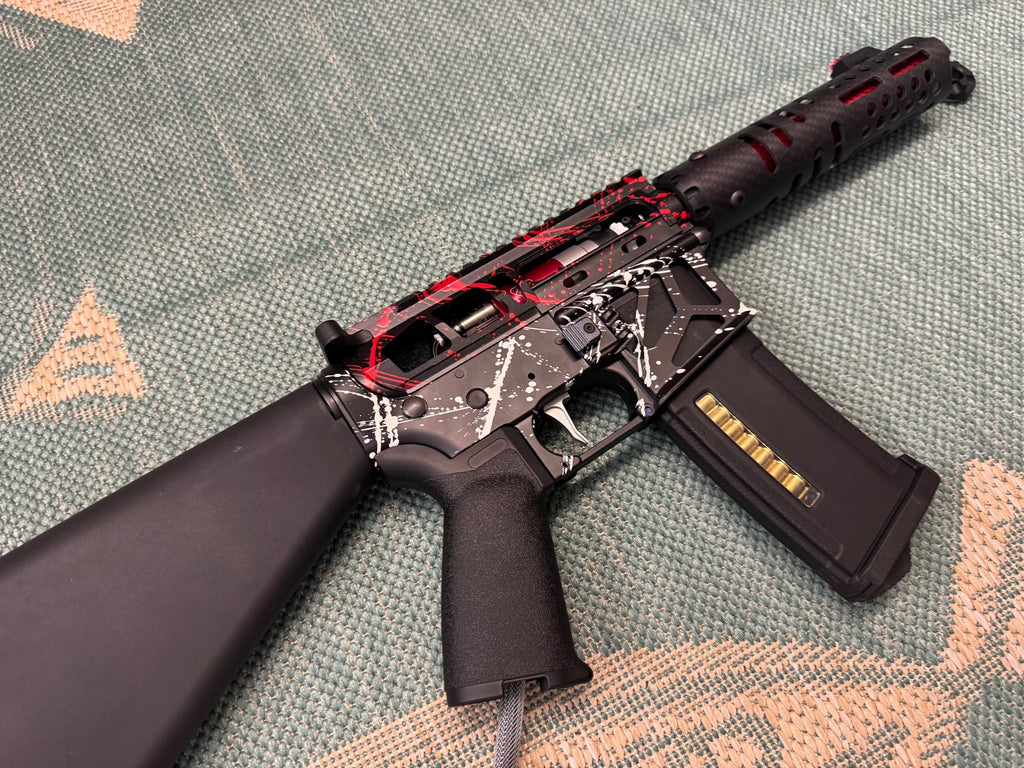 KA Tech MAC Airtac Polarstars F2 AR8 HPA M4 Stuby Type 1 Skeletonized Cerakote Splatter - KA Tech Airsoft - Polarstar F2