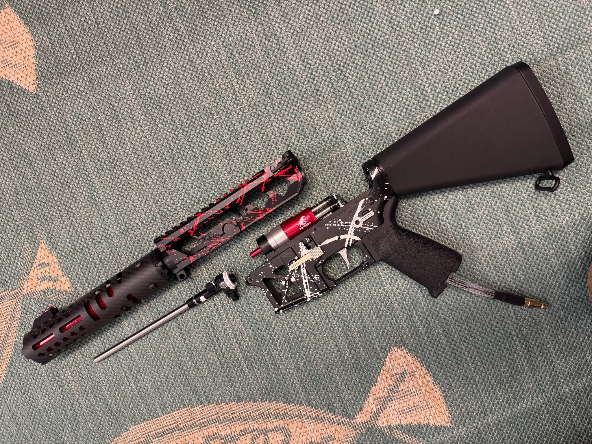 KA Tech MAC Airtac Polarstars F2 AR8 HPA M4 Stuby Type 1 Skeletonized Cerakote Splatter - KA Tech Airsoft - Polarstar F2
