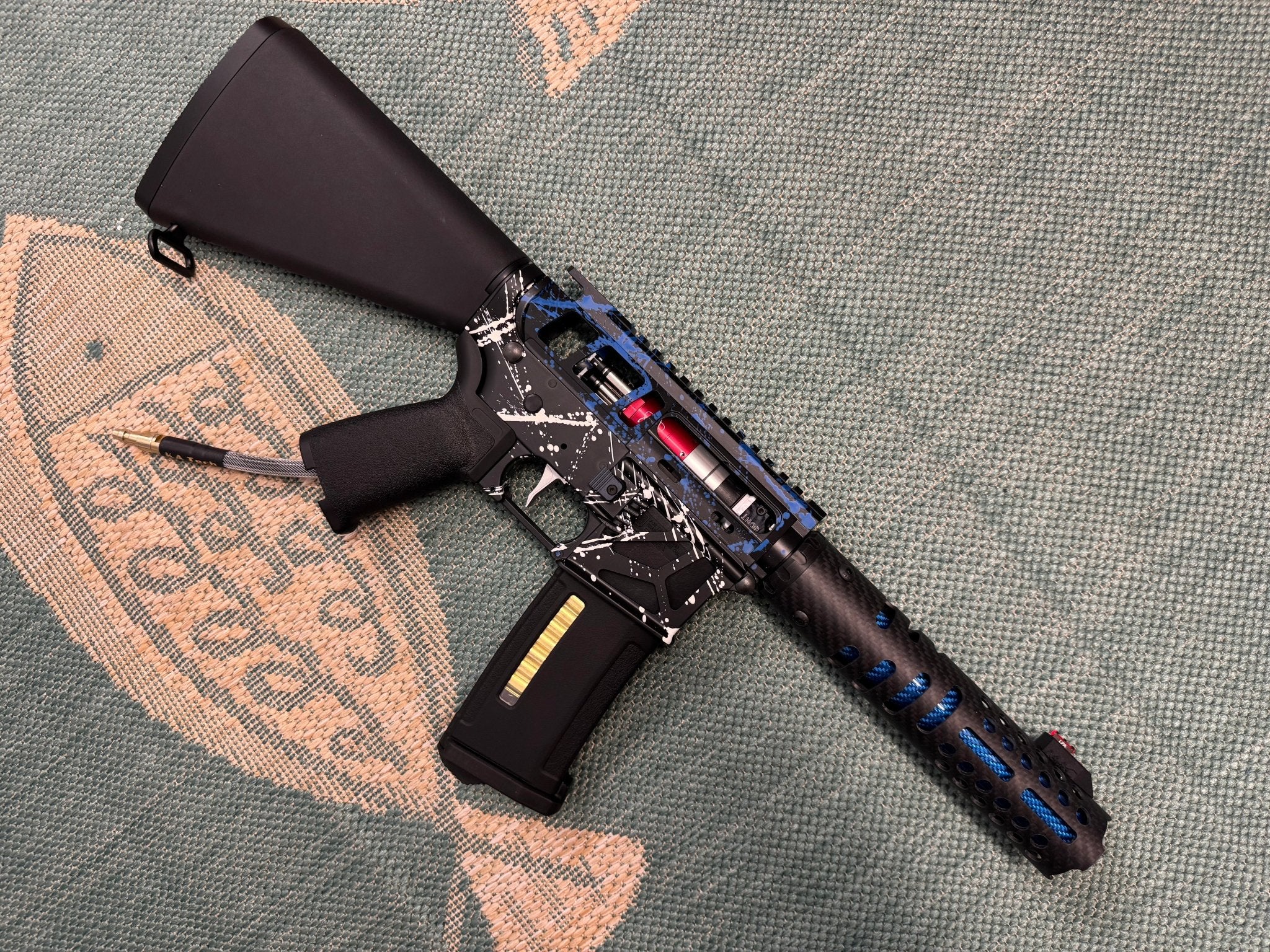 KA Tech MAC Airtac Polarstars F2 AR8 HPA M4 Stuby Type 1 Skeletonized Cerakote Splatter - KA Tech Airsoft - Polarstar F2