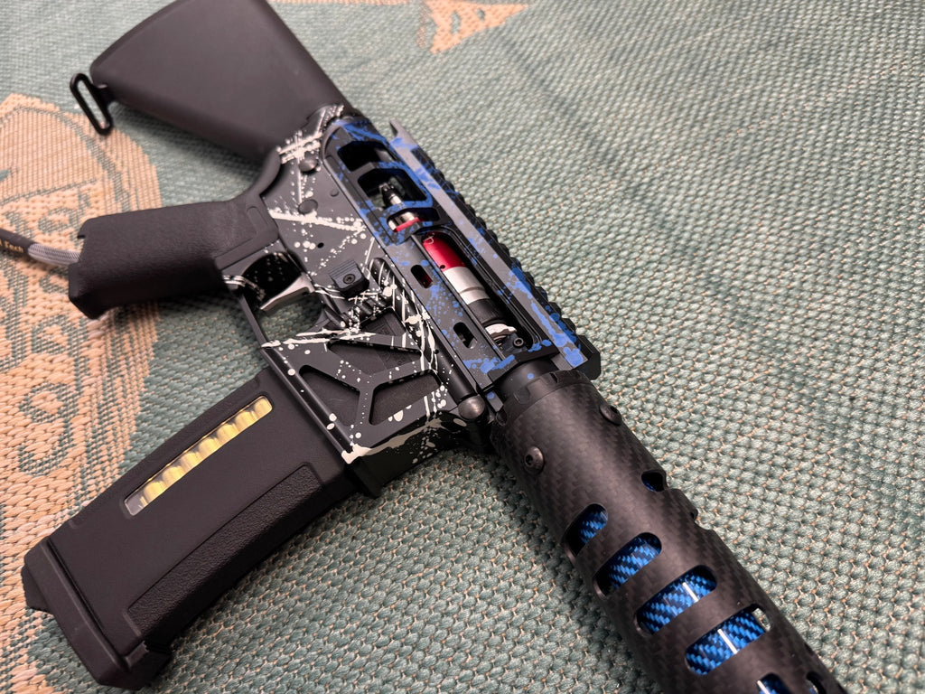 KA Tech MAC Airtac Polarstars F2 AR8 HPA M4 Stuby Type 1 Skeletonized Cerakote Splatter - KA Tech Airsoft - Polarstar F2